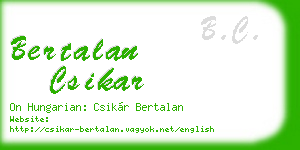 bertalan csikar business card